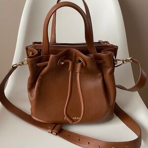Cole Haan Brown Leather Bucket Purse Bag Crossbody
